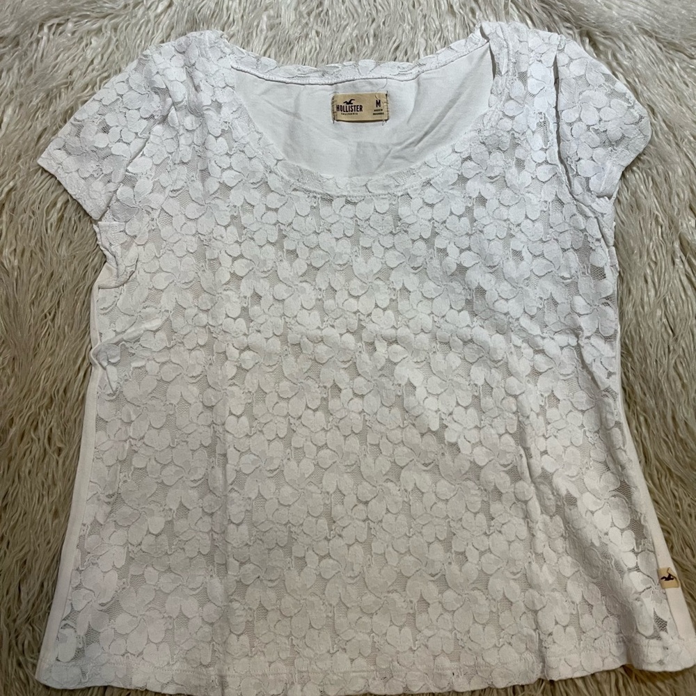 White lace crop top